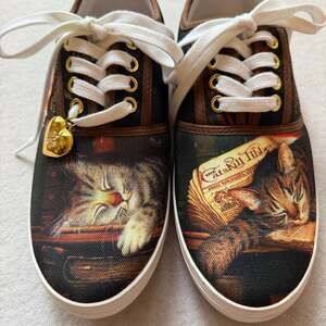 Bradford Exchange Women’s Cat Nap Sneakers Size 8 Charles Wysocki Canvas Shoes